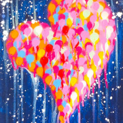 effervescent heart - james cochran - peinture aérosol - street art