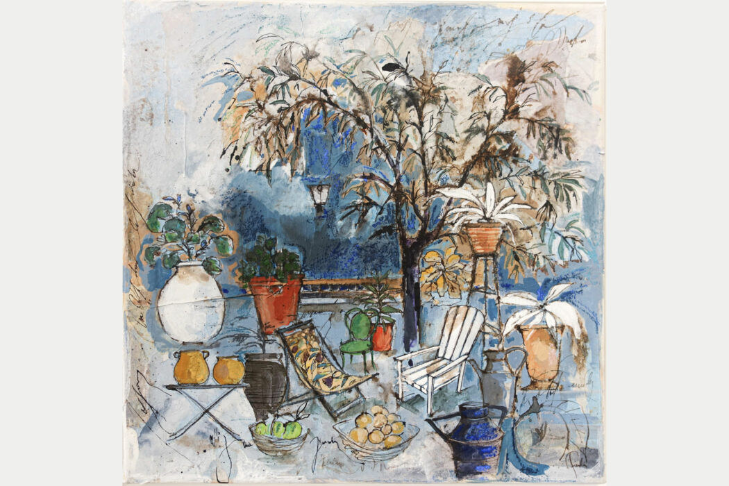 Bazar au jardin - Cécile Colombo - tableau contemporain