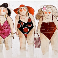 Les filles en rose - Cécile Colombo - tableau contemporain