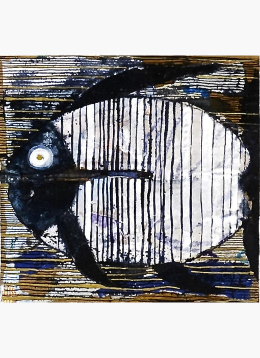 Poisson sur le grill - Cécile Colombo - tableau contemporain