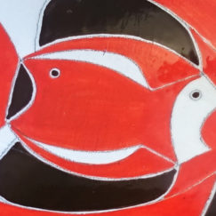 Raphaël - Cécile Colombo - plat en céramique poisson rouge - objet d'art