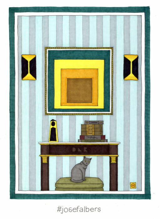 Josef Albers & le chat gris - Damien Nicolas Roux - tableau contemporain