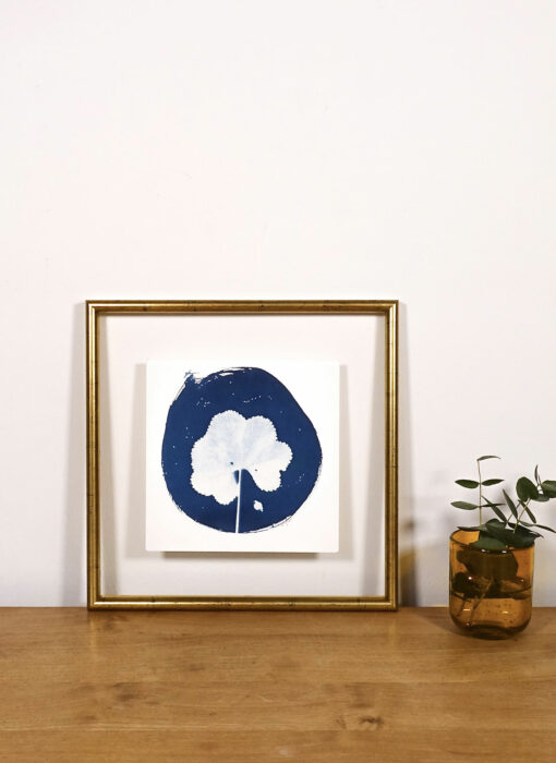 Cyanotype 6 - oeuvre sur papier - Valérie Gho - encadré