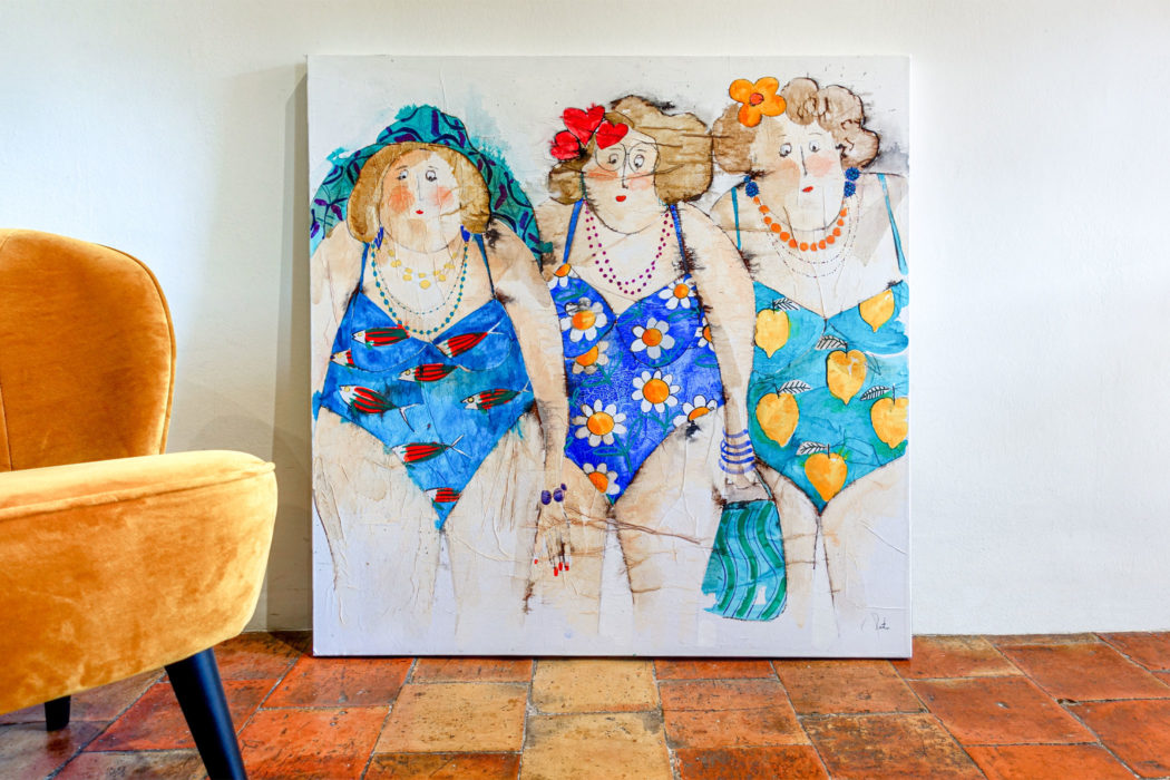 Les filles en bleu - Cécile Colombo - peinture contemporaine