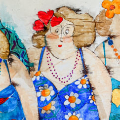 Les filles en bleu - Cécile Colombo - tableau contemporain