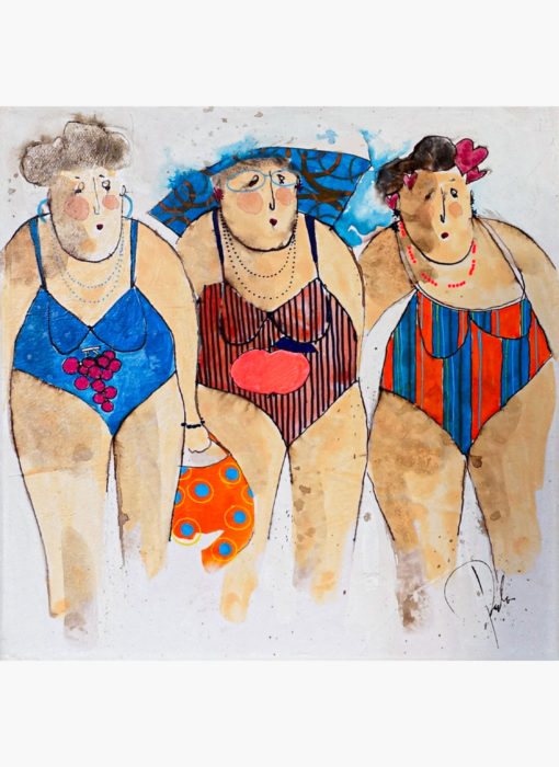 les tantines - cecile colombo - peinture contemporaine - baigneuses