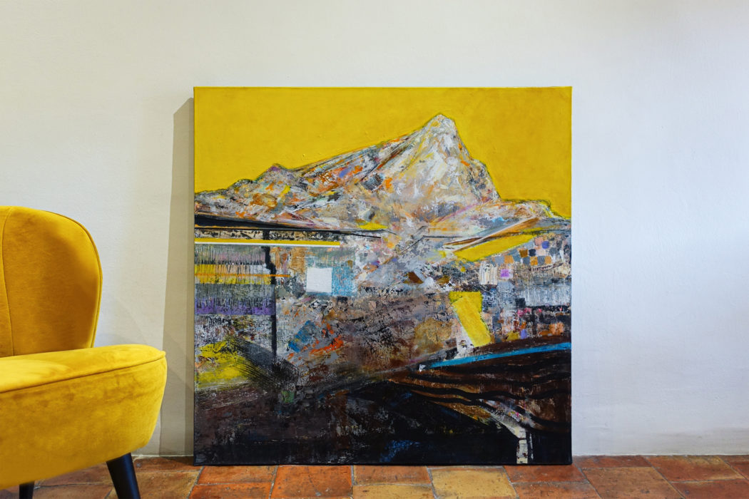 Sainte-Victoire ciel jaune - clotilde Philipon - peinture contemporaine