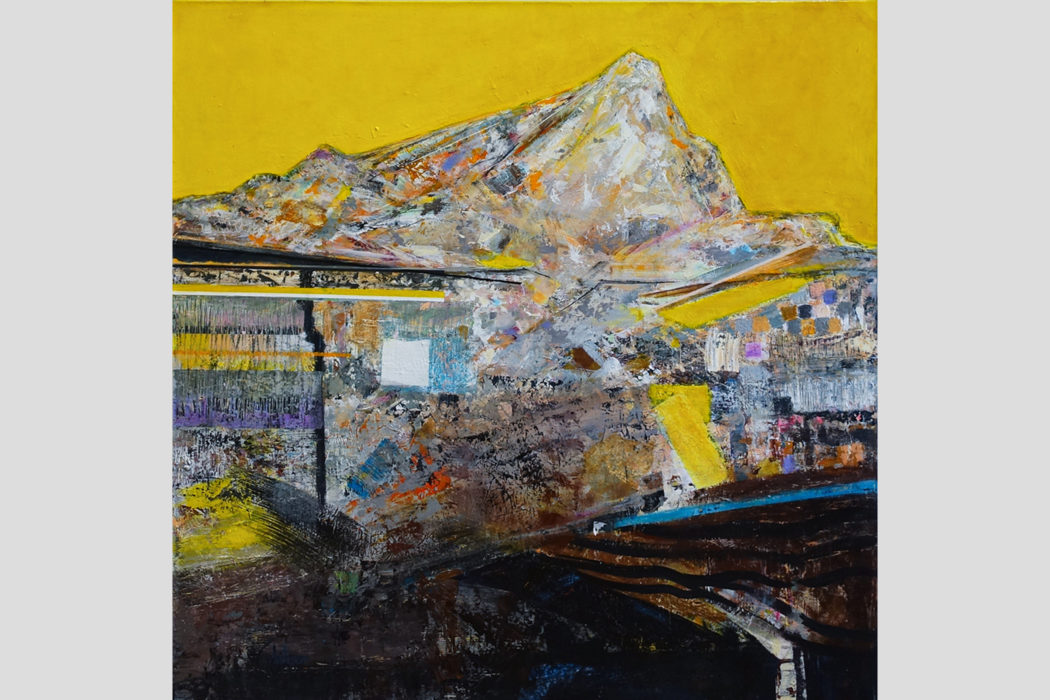 Sainte Victoire ciel jaune - Clotilde Philipon - peinture acrylique contemporaine