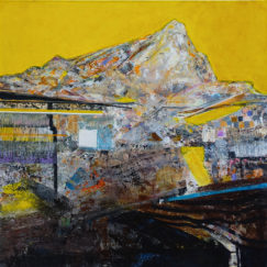 Sainte Victoire ciel jaune - Clotilde Philipon - peinture acrylique contemporaine