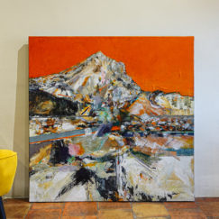 sainte-victoire ciel orange - clothilde philipon - peinture contemporaine - vue situation