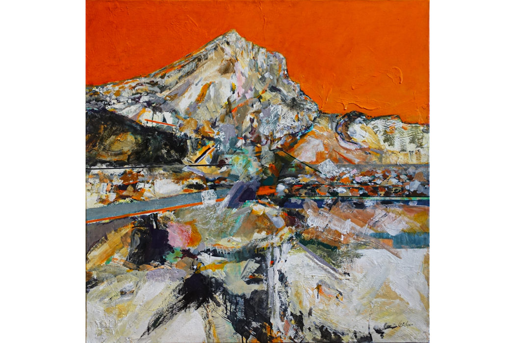 sainte-victoire ciel orange - clotilde philipon - peinture contemporaine