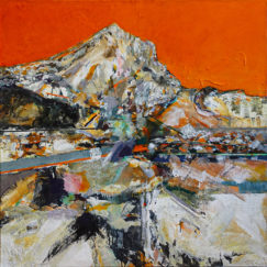 sainte-victoire ciel orange - clotilde philipon - peinture contemporaine