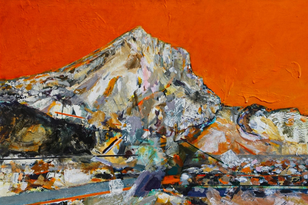 sainte-victoire ciel orange - clotilde philipon - peinture contemporaine zoom