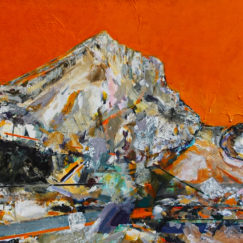 sainte-victoire ciel orange - clotilde philipon - peinture contemporaine zoom