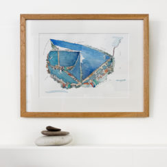The sea wall - La digue du large - amandine maria - dessin encre aquarelle - en situation