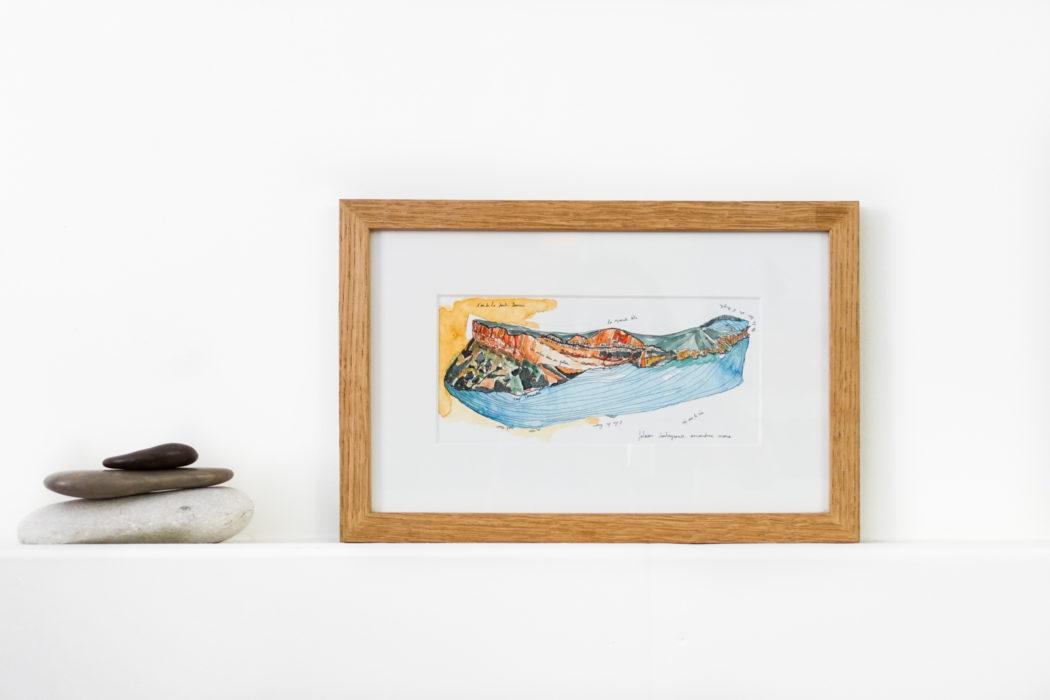 falaises soubeyranes - amandine maria - dessin encre aquarelle - en situation
