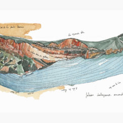 falaises soubeyranes - amandine maria - dessin encre aquarelle - détouré