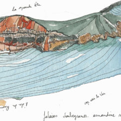 falaises soubeyranes - amandine maria - dessin encre aquarelle - détail