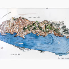 Ile Maïre - amandine maria - dessin encre aquarelle