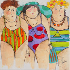 Claudette Thérèse Raymonde bathers - cécile colombo - peinture contemporaine