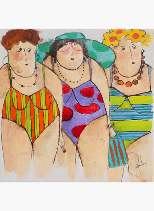 Claudette Thérèse Raymonde bathers - cécile colombo - peinture contemporaine