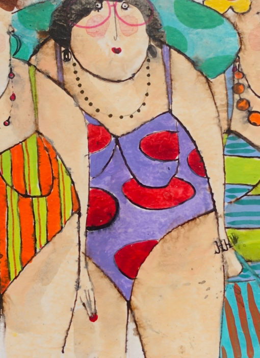 Claudette Thérèse Raymonde bathers - cécile colombo - peinture - zoom