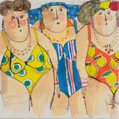 Colette Maria Zoé bathers - cécile colombo - peinture contemporaine