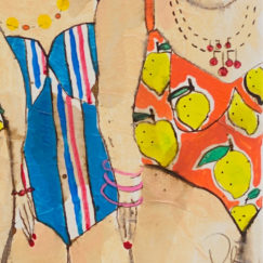 Colette Maria Zoé bathers - cécile colombo - peinture - zoom