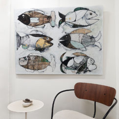 Les sardines - cécile colombo - peinture contemporaine - en situation horizontal