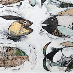Les sardines - cécile colombo - peinture - zoom