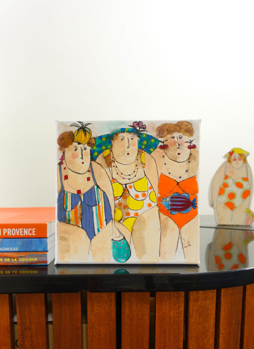 Marguerite Lisette Lulu bathers - cécile colombo - peinture contemporaine - en situation