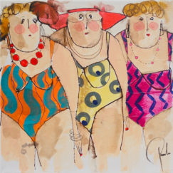 Martine Louise Léonie bathers - cécile colombo - peinture contemporaine