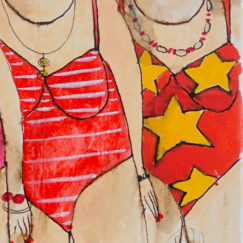 Suzette Annie Nine bathers - cécile colombo - peinture - zoom