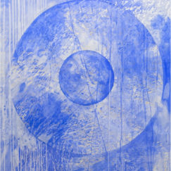 Grand Bleu 10 - large blue - M.Cohen - peinture papier - détouré