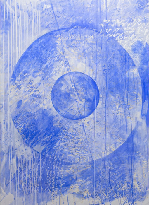Grand Bleu 10 - large blue - M.Cohen - peinture papier - détouré