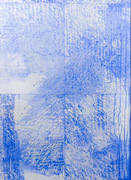 Grand Bleu 11 - large blue - M.Cohen - peinture papier - détouré