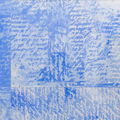 Grand Bleu 12 - large blue - M.Cohen - peinture papier - détouré