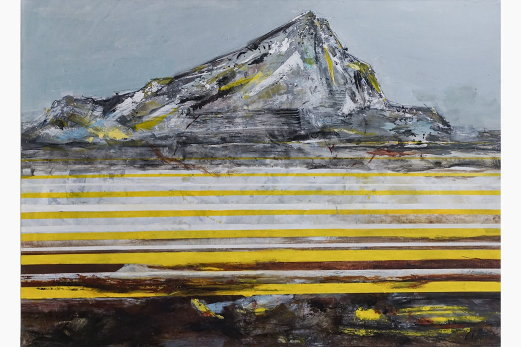 Sainte-Victoire with yellow lines - Sainte-Victoire aux lignes jaunes - clotilde philipon - peinture contemporaine - détouré