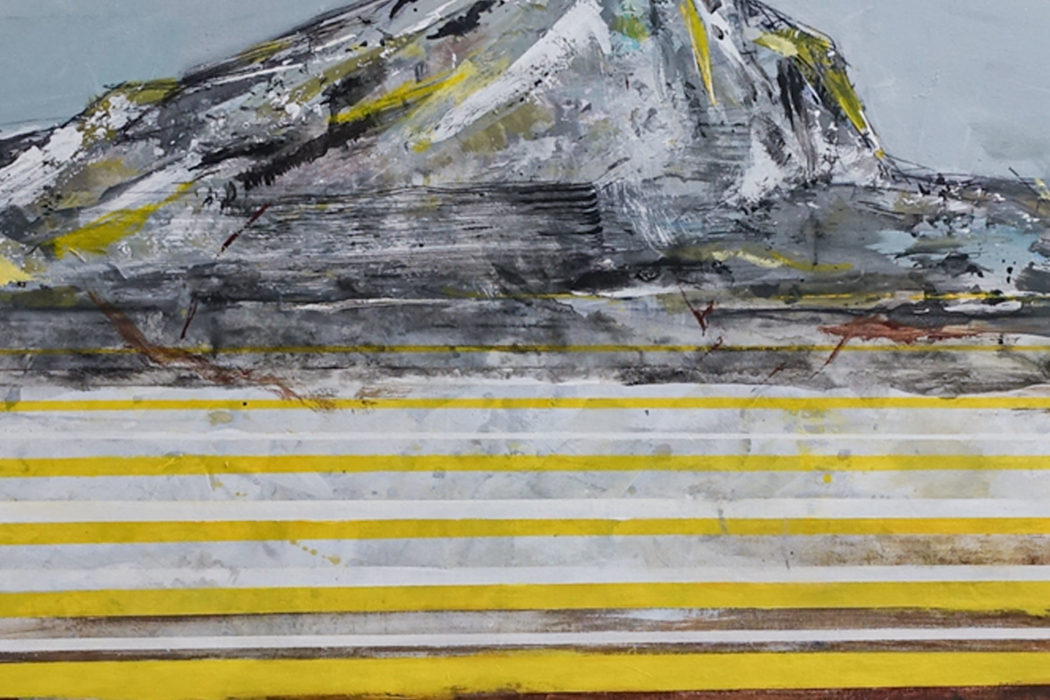 Sainte-Victoire with yellow lines - Sainte-Victoire aux lignes jaunes - clotilde philipon - peinture contemporaine - détail