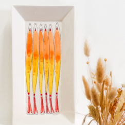Plat poissons oranges ceramic - Cécile Colombo - plat en céramique - objet d'art
