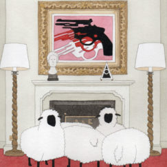 Andy Warhol & les moutons de Lalanne - damien nicolas roux - dessin - détouré