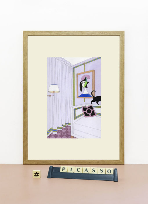 Pablo Picasso & the Cat - Fernand léger & l'absence du dog sitter - damien nicolas roux - dessin - en situation