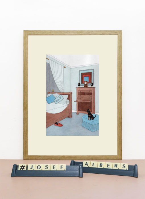 Josef Albers & le chien- damien nicolas roux - dessin - mise en situation