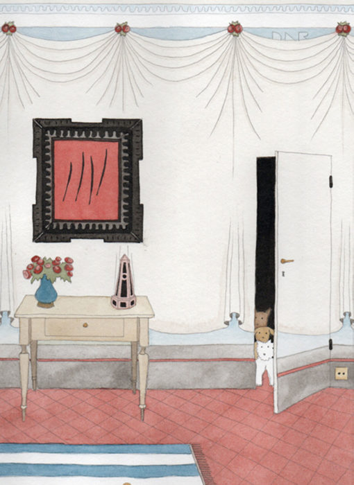 Lucio Fontana & les trois chiens- damien nicolas roux - dessin - détouré