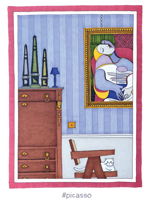 Pablo Picasso & le persan contemplatif - damien nicolas roux - dessin - détouré