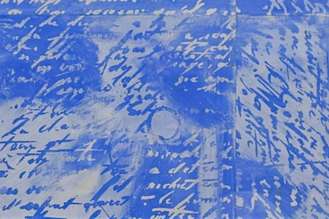 Grand Bleu 17 - large blue - M.Cohen - peinture papier - détail
