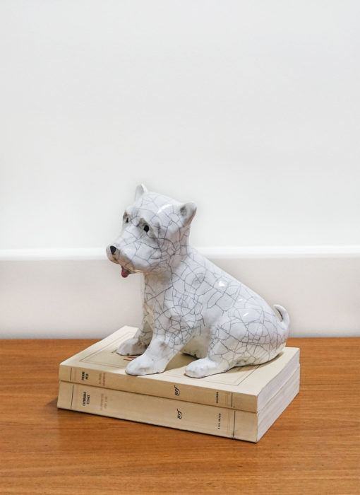 Chiot assis 3 - sitting puppy 3 ceramic - Bennie - céramique contemporaine - profil