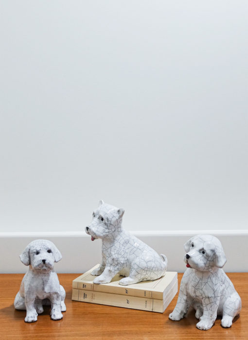 Chiot assis 3 - sitting puppy 3 ceramic - Bennie - céramique contemporaine - ensemble