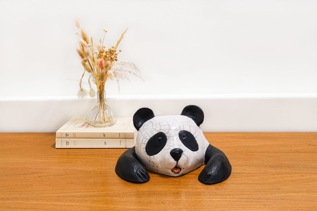 Famille panda moyen - Panda family medium ceramic - Bennie - céramique contemporaine - mise en situation