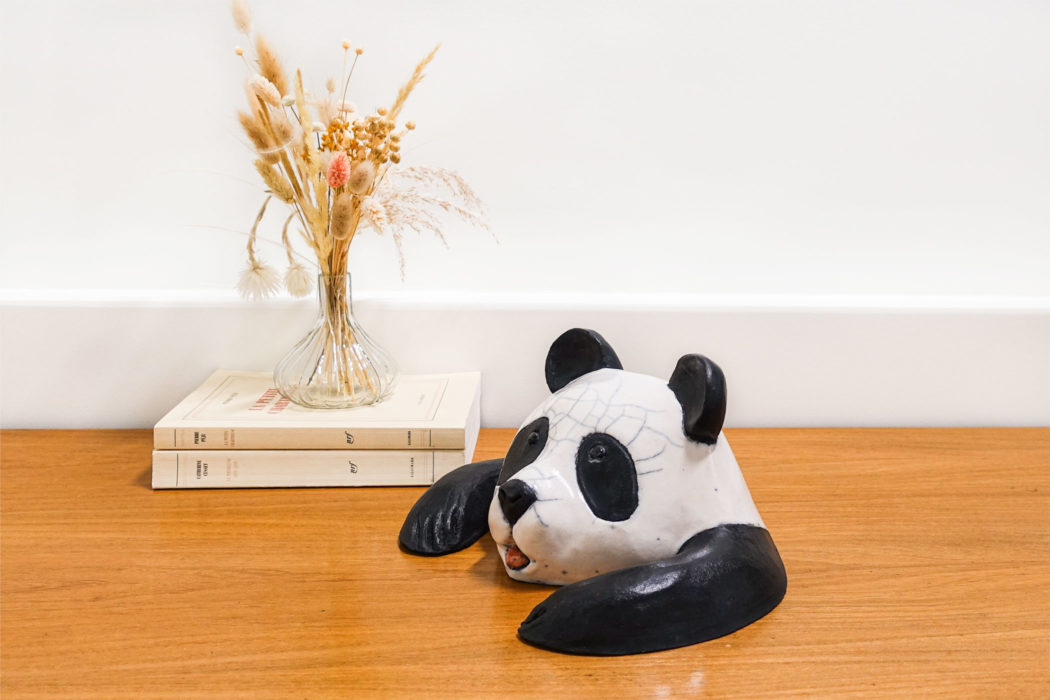 Famille panda moyen - Panda family medium ceramic - Bennie - céramique contemporaine - detail